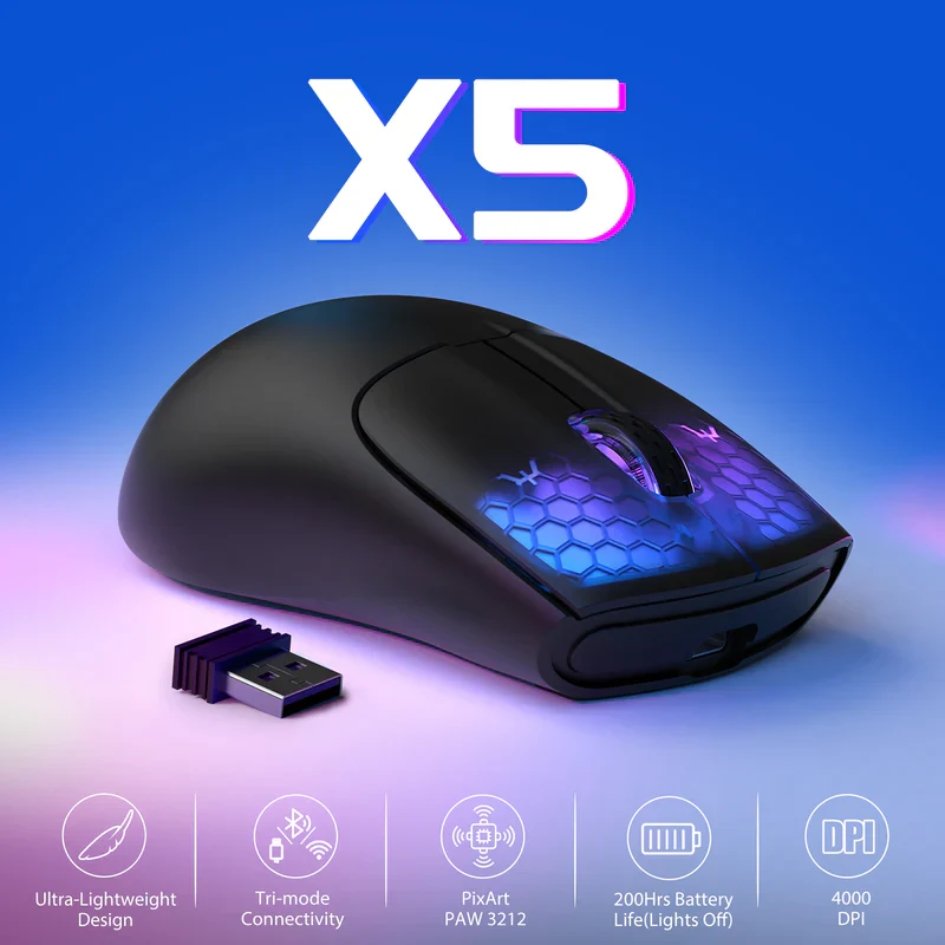 2 SOURIS ATTACK SHARK X5 – Image 1