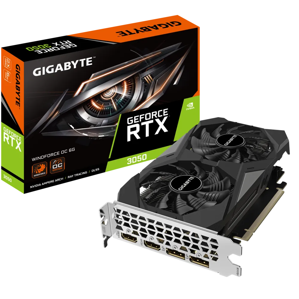 GIGABYTE-RTX-3050-WINDFORCE-OC-6GO GPU RTX 3050 6GB GIGABYTE – Image 1